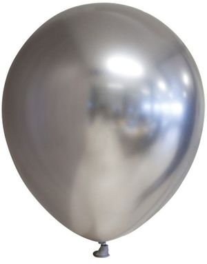 6 stk. 30 cm - Glossy Sølvfarget Ballonger