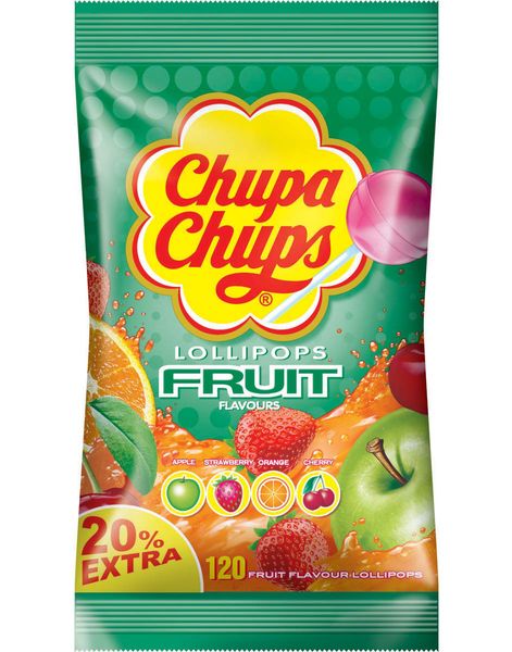 120 stk Chupa Chups Fruit - Stor Pose med Kærligheder