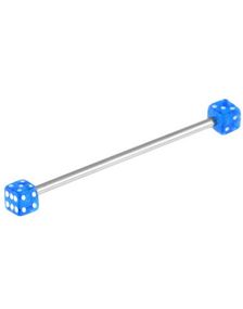 Lucky Royal Blue Dice Industrial Barbel - 1.6 x 34 mm