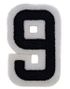 Tallet 9 - 5 cm Strygemærke
