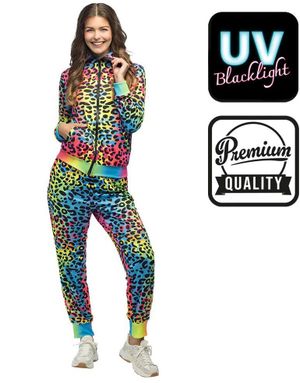 UV-Glow Fargerik Leopardmønstret Grilldress til Dame