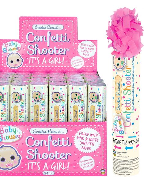 24 stk Gender Reveal Lille Konfettikanon Pige - 20 cm Hel Æske
