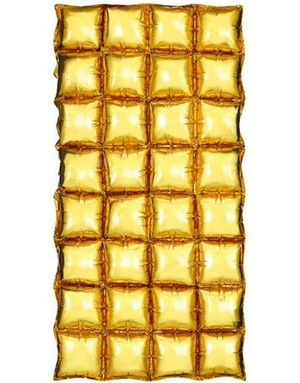 Gullfarget Waffle Folie Ballong for Backdrop/Bakgrunn 55 cm x 110 cm