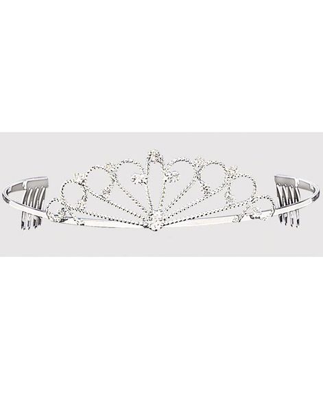 Yndig Prinsesse Tiara m/Glitrende Sten - Sølvfarvet