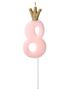 Tallet 8 - Rosa Kakelys med Gullkrone 9,5 cm