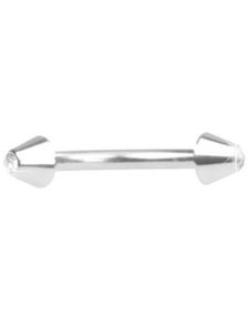 Dual Spike med Krystal Diamant - 1.2 x 8 mm Øjenbrynspiercing