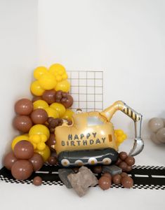 Stående Folieballong Gravemaskin 76,5 x 49 cm
