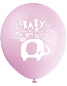 8 stk Rosa Elefant Ballonger 30.5 cm