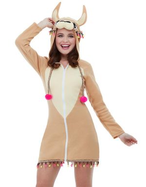 Lama Kostume til Dame med Hætte
