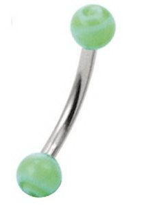 Candy Ball Eyebrow Piercing - Green