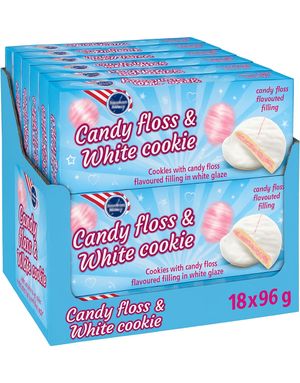 18 st AB Candyfloss & White Cookie - Glasur og Sukkerspinnkiks - Hel Kasse 1,73 kg (USA Import)