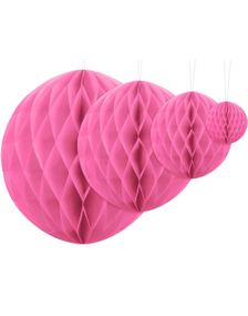 Rosa Honeycomb Ball VELG STØRRELSE 10-40 cm