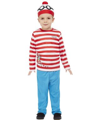 Where’s Wally? Kostyme til Barn 3 Deler