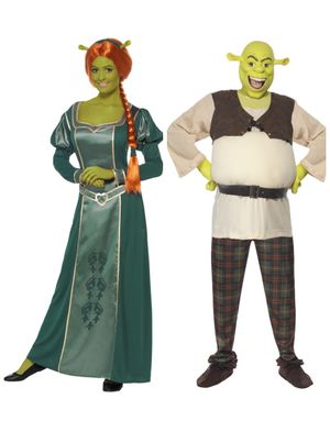 Par kostume - Fiona og Shrek Licenserede Kostumer