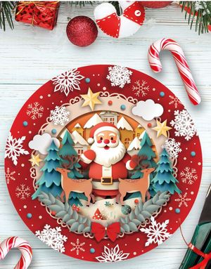 6 stk Tallerkener med Nisse og Julemotiv 23 cm