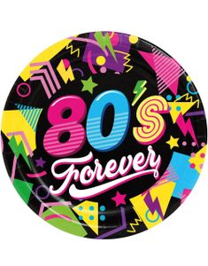 6 Stk 80's Forever Papptallerkener 23 cm