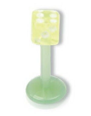 Grøn Labret med Terning - 1.2 x 8 mm