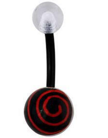 Hypnotize Me Navlepiercing - Sort/Rød