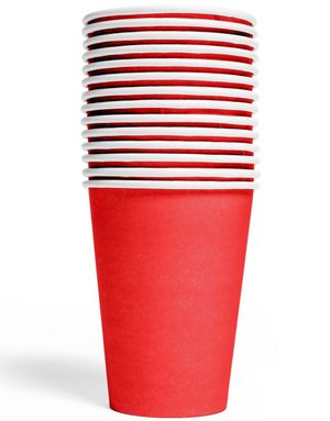 14 stk Røde Pappkrus 210 ml