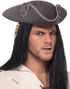 Grå og Brun Tricorn Pirathat med Kryds