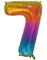 STORE Metallisk Regnbue Tallballonger 0-9 - 76 cm
