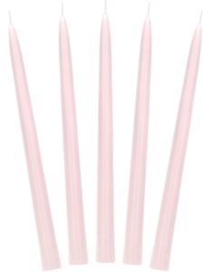 10 stk Matt Rosa Kronelys 24 cm