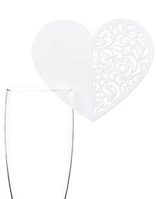 10 stk. Hjerteformet Bordkort til glas