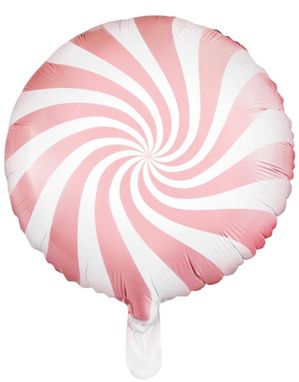 Lys Rosa Candy Mønstret Folieballon 45 cm