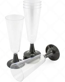 5 stk 140 ml Genanvendelige Gennemsigtige Champagneglas Med Fod I Plast