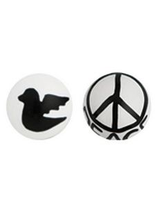 Peace - Hvid Akrylkugle