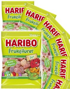 24 stk Haribo Fruktilurer Sour - Vingummi i hel æske 1800 gram