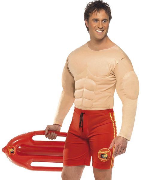 Licenseret Baywatch Livvagt Kostume med Muskler