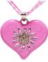 Rosa Smykke med Hjerte og Edelweiss Blomst