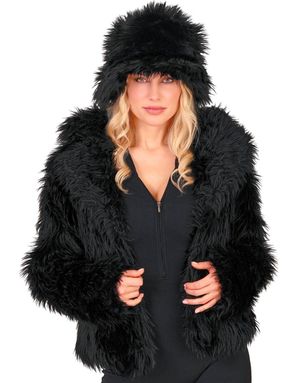 Svart Plysjjakke til Dame