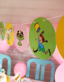 Pippi Langstrømpe Flaggbanner 3 m