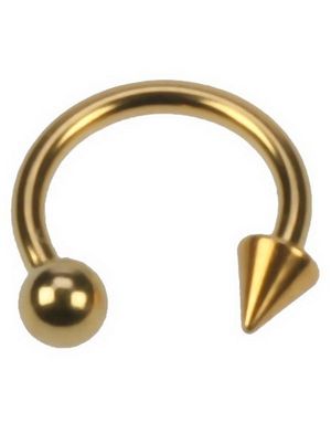 Rund med Bold & Spike - 1.2 x 8 mm Guldfarvet Øjenbrynspiercing