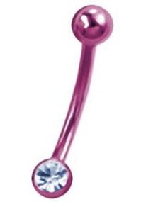 Lilla Øjenbrynspiercing med Klar Sten - 1.2 x 8 mm