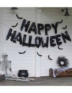 Happy Halloween Girlander med Flaggermus og Spindelvev Fright Night