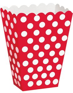 8 stk Polka Dots Bøger i Rød og Hvid