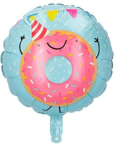 Rund Folieballong med Donut Party Motiv 45 cm