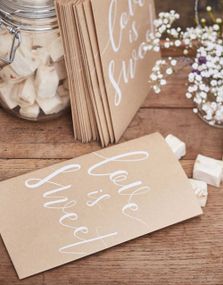 20 stk Love is Sweet Godteposer - Rustic Country