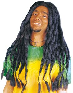 Sort Rastaparyk med Fletninger