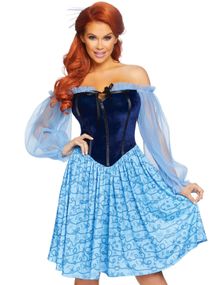 Blåt Ariel Inspireret Kostume 3 Dele