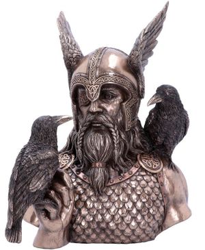 Odins Messengers - Odinfigur med Ravne 23 cm