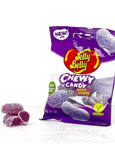 Jelly Belly Chewy Candy Sours - Sur Vingummi med Druesmag 60 gram (USA Import)