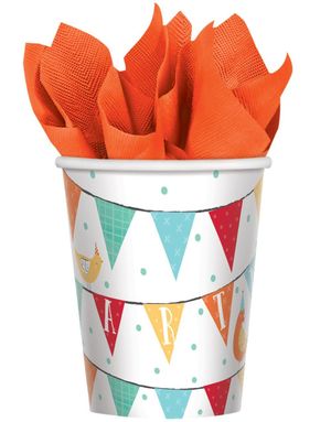 8 stk Kopper med Høner 250 ml - Farm Party