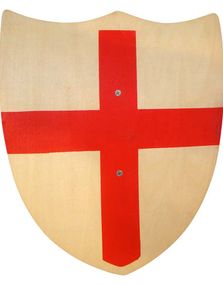  St. George Skjold i Træ 30x34 cm