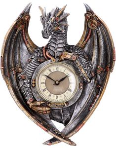 Dracus Horologium - Steampunk Drage Vægur 27 cm