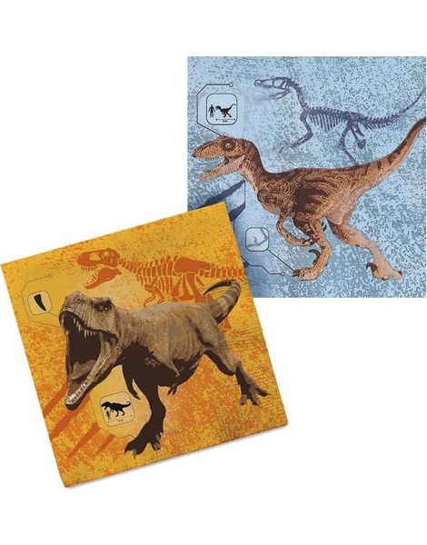 20 stk Dinosaur Servietter 33x33 cm - T-rex