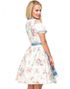 Hvid Luksus Oktoberfestkjole med Blomstermotiv